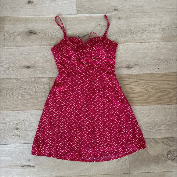 Princess Polly - Love Birds Mini Dress in Red & White - Picture 1 of 6